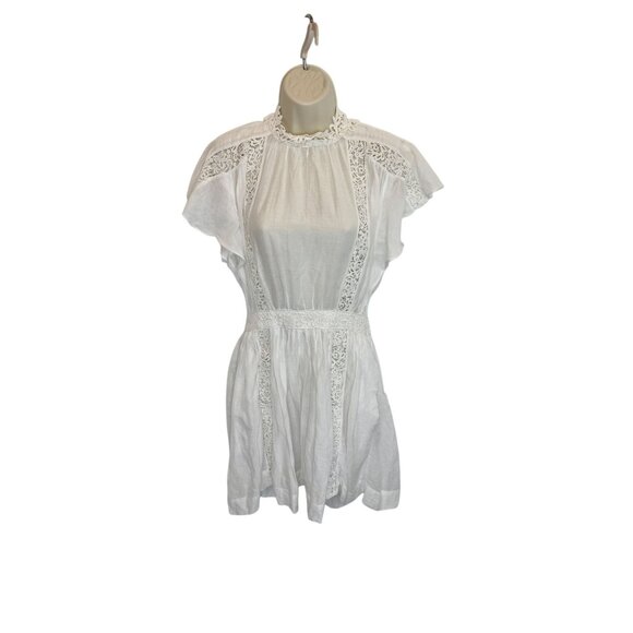 Isabel Marant Etoile Gisele White Lace Mini Dress - Size 8 - Picture 14 of 14